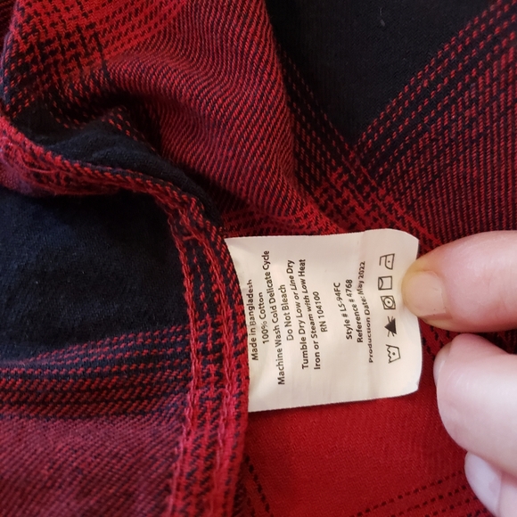 Plaid 100% Cotton Brushed Flannel Shirt with Corduroy Contrast Accents - Picture 6 of 8